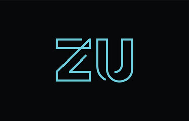 Illustration of creative typography featuring stylized letters Z and U with a minimal blue color theme, suitable for branding and graphic design inspiration.