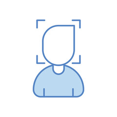 Face recognition vector icon