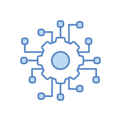 Algorithm gears vector icon
