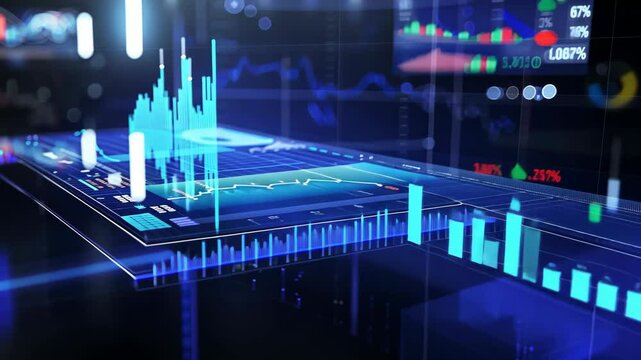 Abstract Data Visualization with Charts and Graphs in Digital Space