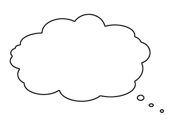 blank thought bubble isolated on transparent background