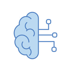 Brain with neural links vector icon