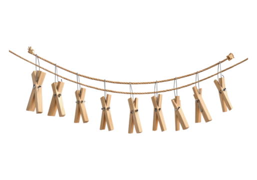Wooden clothes pegs.