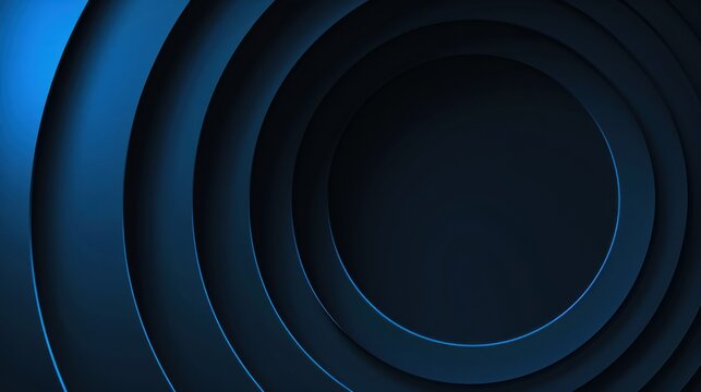 Abstract minimalist composition with concentric circles on Blue background. Featuring white space in the center for text, ideal for design templates and modern banners.