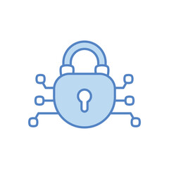 Data encryption padlock vector icon