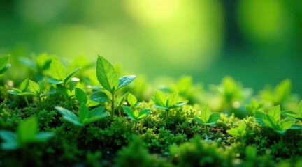 A vibrant tapestry of nascent flora basking in the gentle sunlight, a testament to nature's persistent renewal and the promise of flourishing life.