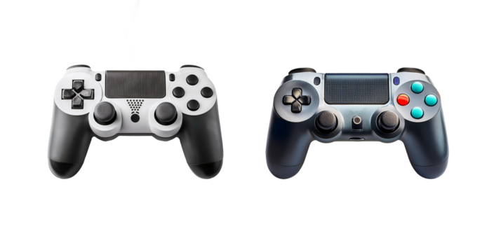 video game controller isolated on transparent or white background, gaming controller