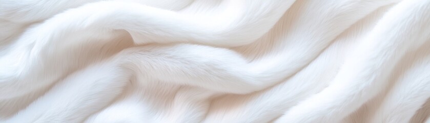 The soft white faux fur creates an elegant and airy backdrop characterized by subtle wavy textures, perfect for styling, decor, or product photography in atmospheric settings