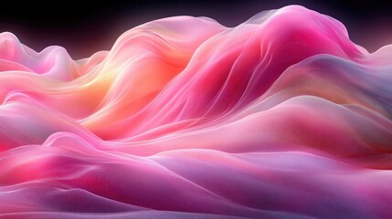Obraz premium Abstract pink and orange waves flow across the image. Perfect for backgrounds, website design, or feminine branding.