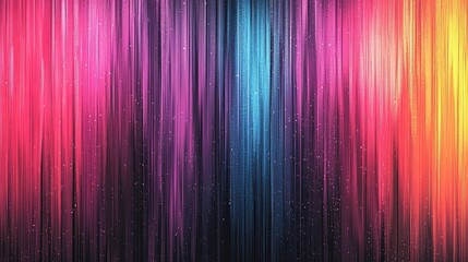 A digital glitch effect background with distorted lines and pixelated colors.