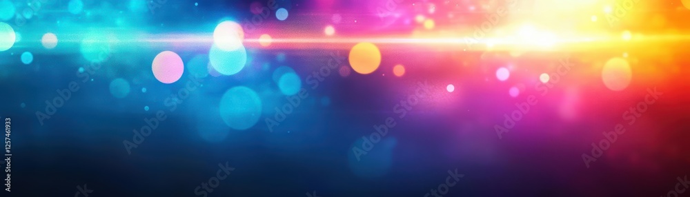 Poster Colorful light streaks creating dynamic patterns on a dark background in abstract design