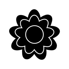 Flower icon vector. Garden illustration sign. Flora symbol or logo.