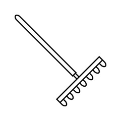 Rake icon vector. Garden tool illustration sign. Farm symbol or logo.