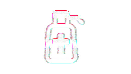 Icon pump medical is distorted. Glitch. Noise, chromatic aberration, geometric distortion