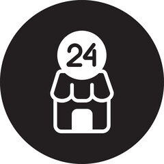 24 Hours  glyph icon