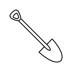 Shovel icon vector. Garden tool illustration sign. Farm symbol or logo.