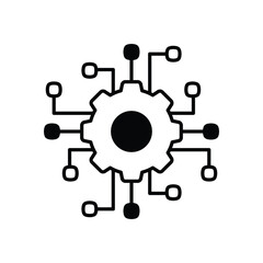 Algorithm gears vector icon