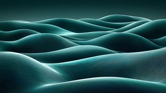 Calm wavy lines creating an abstract landscape with a soothing color palette and smooth texture.