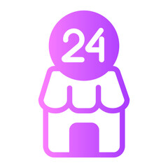 24 Hours  gradient icon