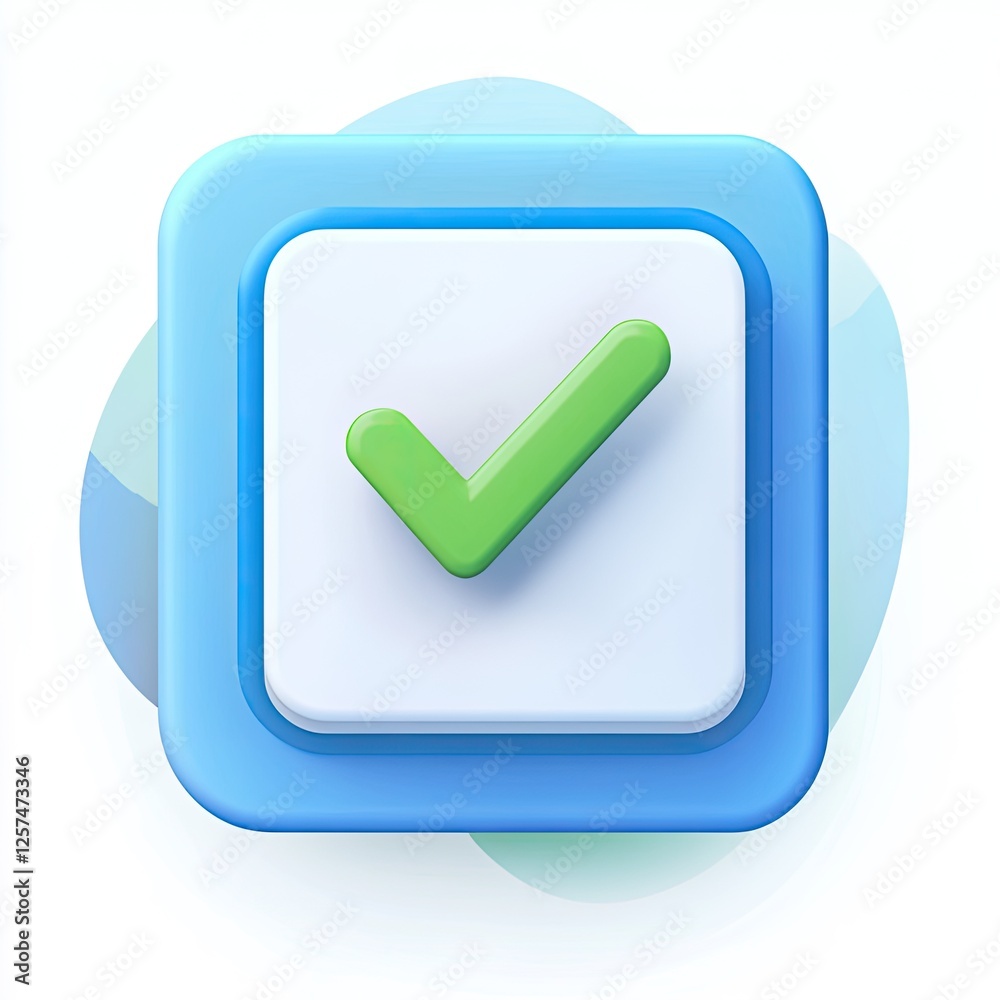 Aufkleber 3d checkmark button icon graphic