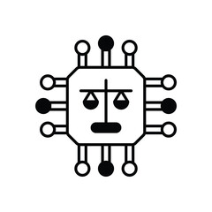 Ethical AI scales vector icon