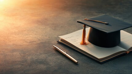 Graduation celebration university campus academic achievement warm lighting close-up success and future opportunities