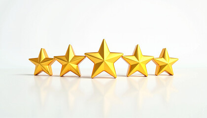 5 gold stars on a white background, visual quality rating