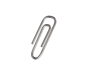 A sleek metal paperclip, perfect for organizing and securing documents, 3d illustration