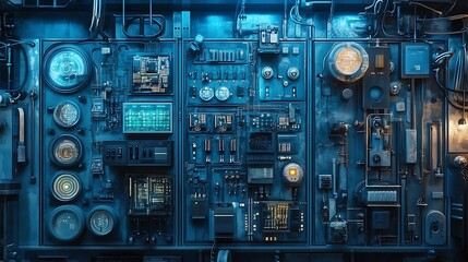 close up of electronic components