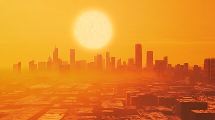 Fototapeta premium city skyline at sunset
