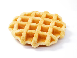 Round waffles isolated on white background