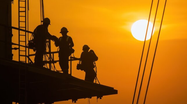 A creative shot of workers maintaining production equipment in a refinery, with safety protocols in action