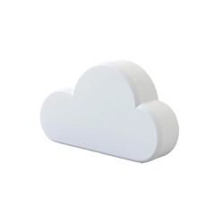 Obraz premium White cloud icon, 3D render, studio, storage