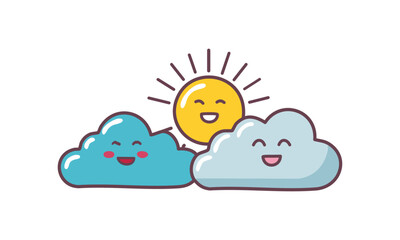 A happy, fluffy cloud with a tiny smiling face