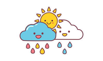 A happy, fluffy cloud with a tiny smiling face