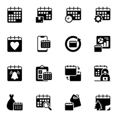 calendar related vector icons set. reminder, appointment, clipboard, pay, mark, deadline, management, plan, calendar, meeting, number, date, page, agenda
