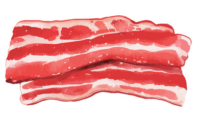 ベーコンの水彩風イラスト　生成AI