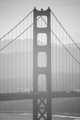 Golden Gate Suspension, Black & White, San Francisco, California