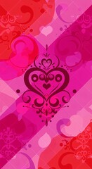 Abstract heart design in pink and red.