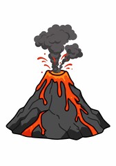 Erupting volcano illustration.
