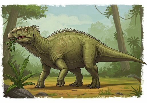 Dinosaur in Prehistoric Jungle