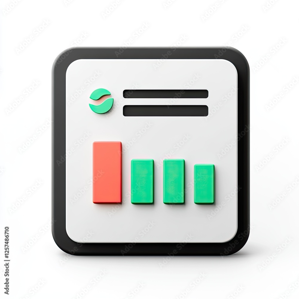 Poster 3d report graphic showing data