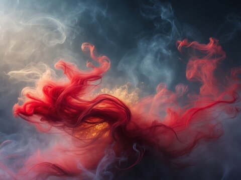 An Elegant Red Smoke Abstract Art piece designed for various Creative Projects and Uses