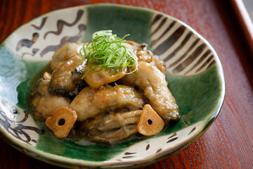牡蠣のガーリックバターソテー