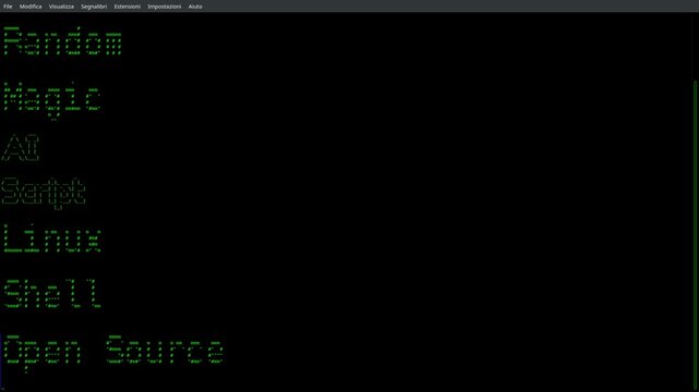 Parole in codice ascii sul terminale con il colore dei led verdi