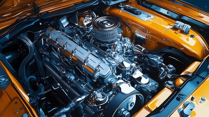 Fototapeta premium motorcycle engine close up