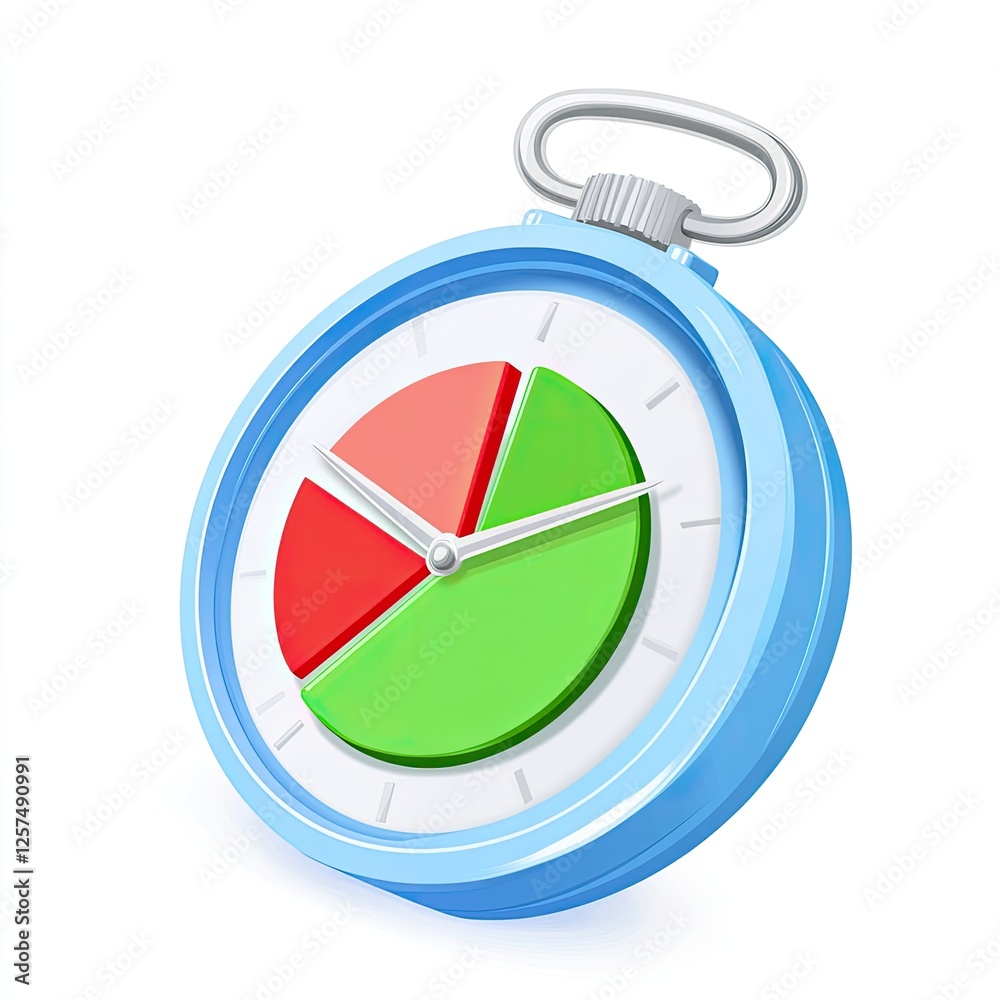 Poster 3d time management pie chart clock graphic