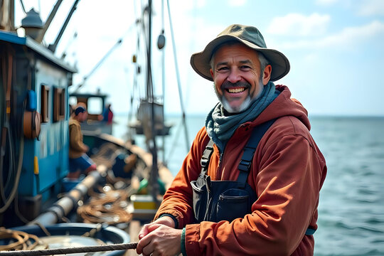 Pescatore su un peschereccio