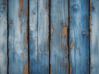 Obraz premium Weathered blue wooden planks background with distressed texture and copy space for design or text insertion.