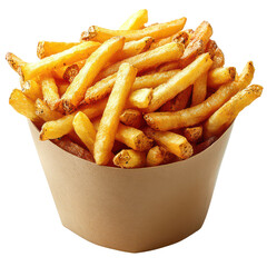 French fries in a bucket isolated on transparent background, PNG © MDT